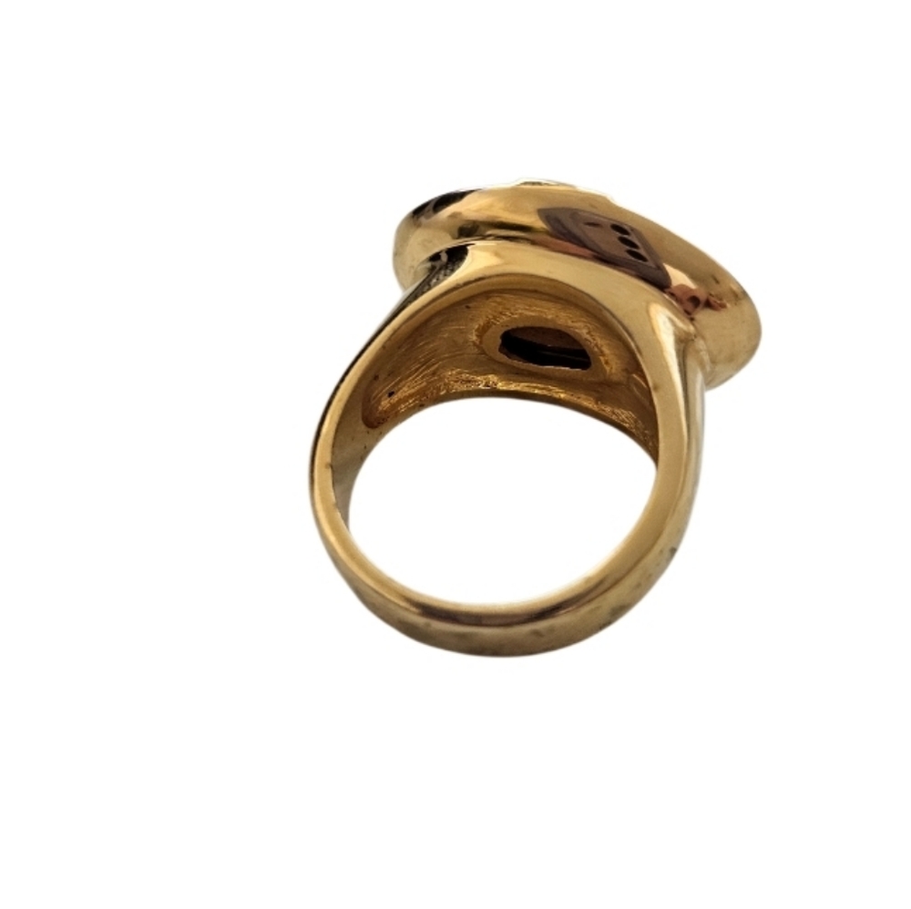 Joan Rivers  Gold and Silver Oval Gemstone Ring Size 8 - Picture 2 of 10